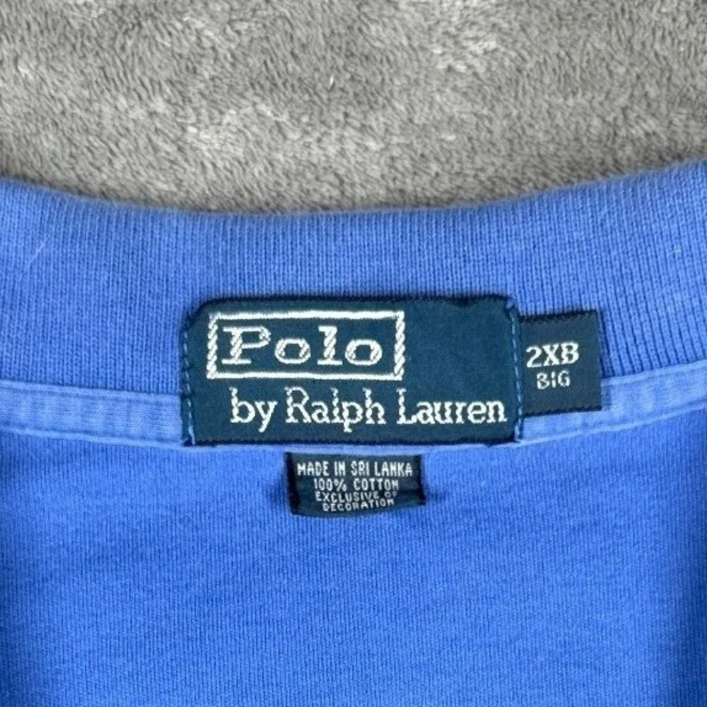 Polo Ralph Lauren Men's 2XB‎ Blue Short Sleeve Polo Shirt Orange Pony Logo